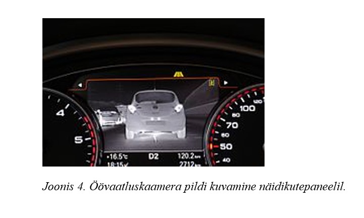 Joonis 4. Öövaatluskaamera pildi kuvamine näidikutepaneelil.